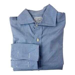 Hackett London Blue & White Check Long Sleeve Button Up Mens Size 15/38